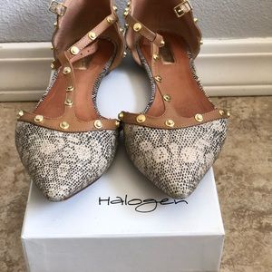 Halogen Lea flat - Natural Snake Print Leather 9.5